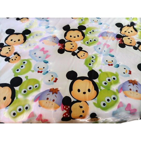 Disney Tsum Tsum Twin Flat Sheet Mickey Aliens Frozen Eeyore Jay Franco Fabric - Picture 1 of 13